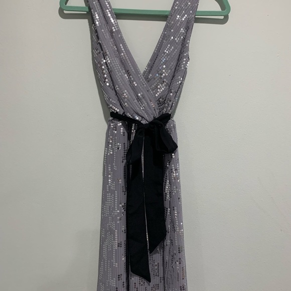 Express Silver Sequined Party Dress - Picture 2 of 5